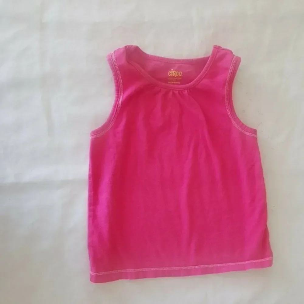 Circo Pink Tank Top Blouse Size 4t Pleated Sleeveless 100% Cotton Girls Solid